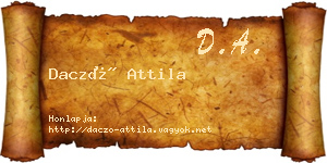 Daczó Attila névjegykártya